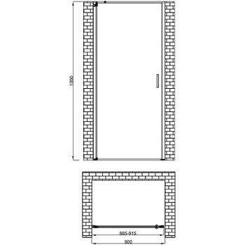 Душевая дверь Berges Legos LS-1 90 062021 профиль Хром стекло прозрачное — фото 3, Распашные душевые двери
