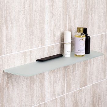 Стеклянная полка WasserKRAFT Elbe K-7224 Черная матовая — фото 4, Полки для ванной и душа