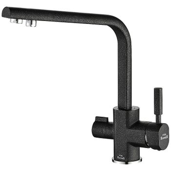 Смеситель для кухни ZorG Steel Hammer SH 909 BLACK CR Черный матовый — фото 1, Смесители для кухни