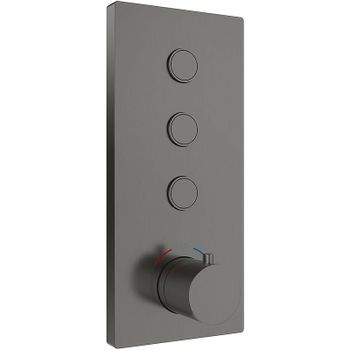 Душевая система Vincea VSFW-433T1GM с термостатом Вороненая сталь — фото 4, Встраиваемые душевые комплекты