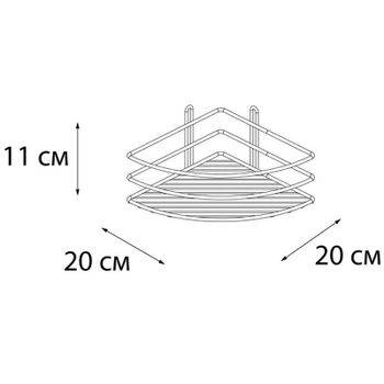 Полка корзина Fixsen FX-710B-1 угловая Черная — фото 3, Полки для ванной и душа