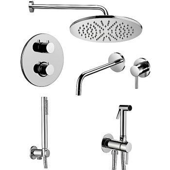 Комплект смесителей Paffoni Light KITZLIQ018CR006 Хром — фото 1, Готовые комплекты для ванной комнаты