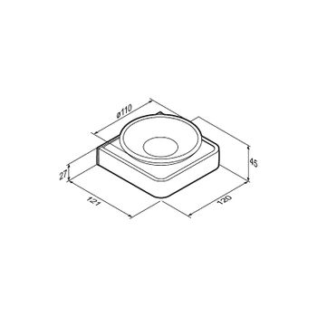Мыльница Damixa Jupiter DA7734200 Черная Хром — фото 3, Мыльницы