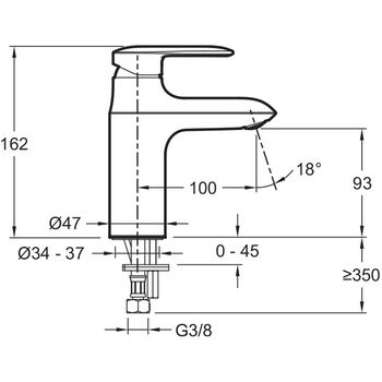 Смеситель для раковины Jacob Delafon Kumin E99447-CP Хром — фото 8, Смесители для раковины