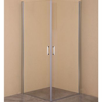 Душевой уголок Orange E04-090TCR 90x90 профиль Хром стекло прозрачное — фото 1, Квадратные душевые уголки