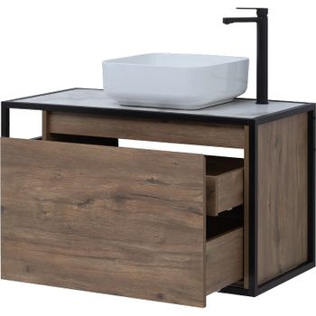 Тумба под раковину Aquanet Nova Lite Loft 90R 261659 подвесная Дуб рустикальный — фото 4, Тумбы под раковину