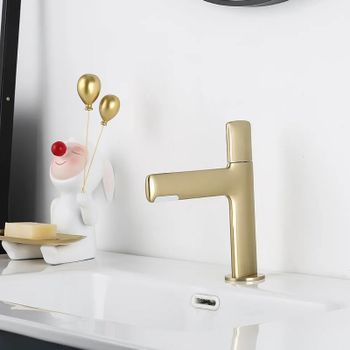 Смеситель для раковины Gappo G1052-81 Золотой сатин — фото 9, Смесители для раковины