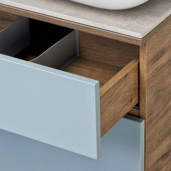 Тумба под раковину Aquaton Мишель 80 1A256801MIX30 подвесная Дуб рустикальный Фьорд — фото 8, Тумбы под раковину