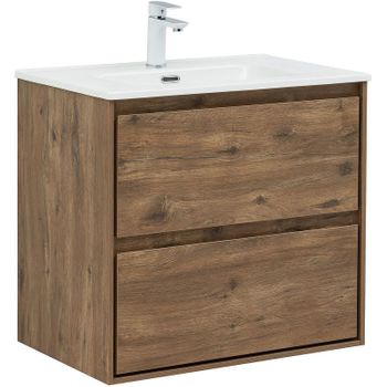 Тумба под раковину Aquanet Милан 70 336378 подвесная Дуб рустикальный — фото 1, Тумбы под раковину