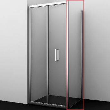 Душевая стенка WasserKRAFT Weser 100 78F10-RP100 профиль Хром стекло прозрачное — фото 1, Боковые стенки