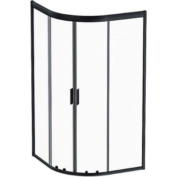 Душевой уголок AM.PM Gem 100х100 W90G-401-100BT профиль Черный матовый стекло прозрачное — фото 1, Душевые уголки четверть круга