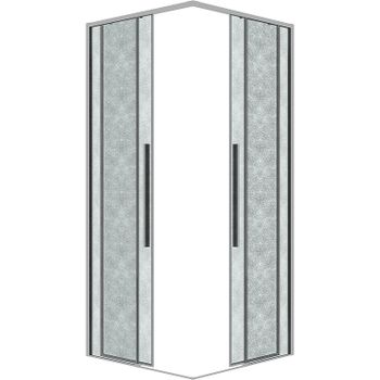Душевой уголок Grossman Galaxy 80х80 300.K33.01.8080.10.02 профиль Хром стекло шиншилла — фото 10, Квадратные душевые уголки