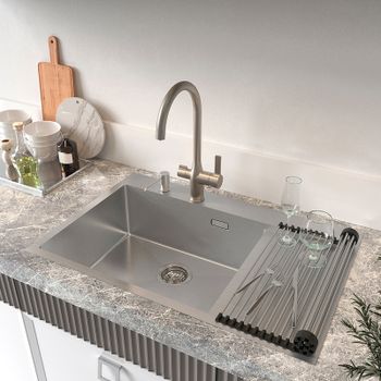 Ролл-мат для кухонной мойки Iddis Kitchen Line ROL35SRi59 Сталь — фото 4, Сушилки для кухонных моек