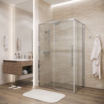 Душевой уголок Grossman Galaxy 130х70 120.K33.01.1370.10.02 профиль Хром стекло шиншилла — фото 1, Прямоугольные душевые уголки