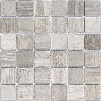 Мозаика Caramelle mosaic Pietrine 7 мм Travertino Silver MAT 30,5x30,5 см — фото 1, Мозаика
