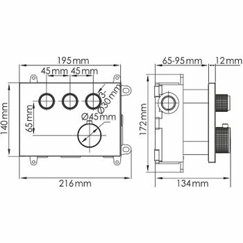 Смеситель для душа WasserKRAFT Sauer 7158 Thermo с термостатом Золото глянцевое — фото 2, Смеситель для душа