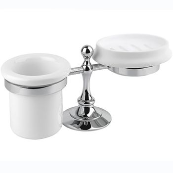 Стакан для зубных щеток с мыльницей Cezares Olimp OLIMP-STT-01-M Хром — фото 1, Стаканы для зубных щеток