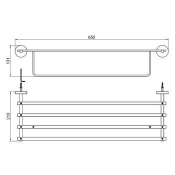 Полка для полотенец Aquatek Бетта AQ4615CR Хром — фото 2, Полки для полотенец
