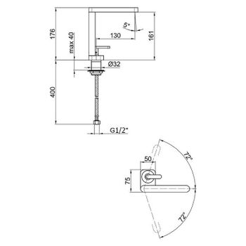 Смеситель для раковины Webert Living LV830102345 Никель — фото 3, Смесители для раковины