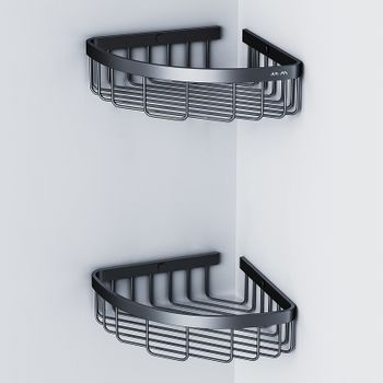 Полка корзина AM.PM Sense L A7452222 угловая Черная матовая — фото 4, Полки для ванной и душа