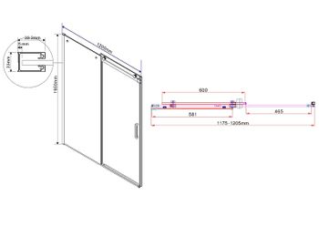 Душевая дверь Vincea Como 120 VPS-1C120CGB профиль Черный стекло тонированное — фото 6, Раздвижные душевые двери
