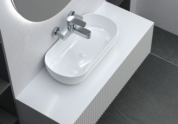 Столешница под раковину SanVit Ханекс S-008 120 hanex120 Белая — фото 3, Столешницы под раковину