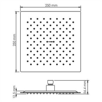 Верхний душ WasserKRAFT Wiese A200 Оружейная сталь — фото 3, Верхние души