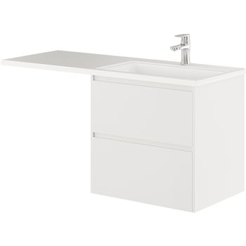 Тумба с раковиной Creto Cafor 130 R 19-W130R подвесная Белый глянец — фото 1, Тумбы с раковиной