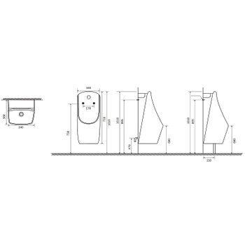 Писсуар SantiLine SL-6004 подвесной Белый — фото 2, Писсуары