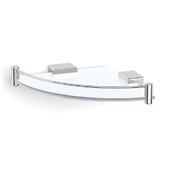 Стеклянная полка Langberger Vico 11351F угловая Хром — фото 1, Полки для ванной и душа