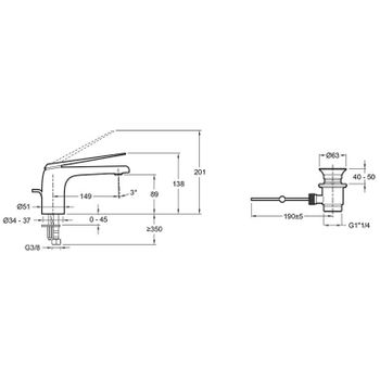 Смеситель для раковины Jacob Delafon Avid E97345-CP Хром — фото 5, Смесители для раковины