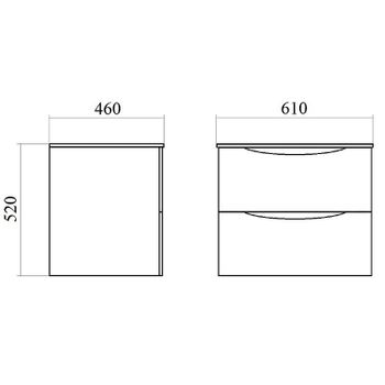 Тумба с раковиной Bond Wave 60 T01600-S05W подвесная Белая глянцевая — фото 14, Тумбы с раковиной