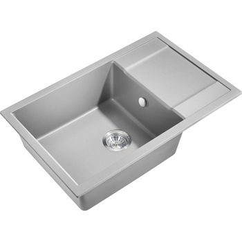 Кухонная мойка Milacio Navarra 78 Cuarzo MC.77053 Серый металлик — фото 1, Кухонные мойки