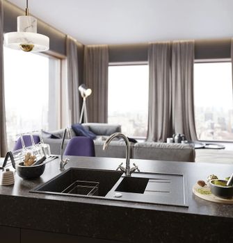 Кухонная мойка Domaci Бьелла DMC-21K DMC-21K-308 Черная — фото 3, Кухонные мойки