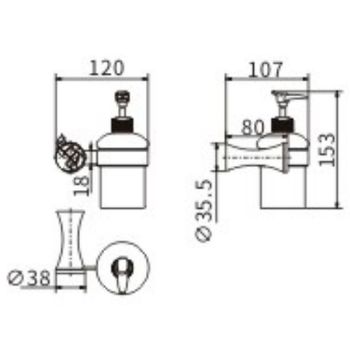 Дозатор для жидкого мыла CeramaLux Virginia 94312A Хром — фото 2, Дозаторы