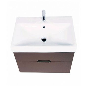 Тумба под раковину Creto Malibu 60 7-1077C подвесная Chocolate — фото 2, Тумбы под раковину