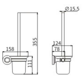 Ершик для унитаза CeramaLux Bianco 52013 Хром — фото 2, Ершики для унитаза