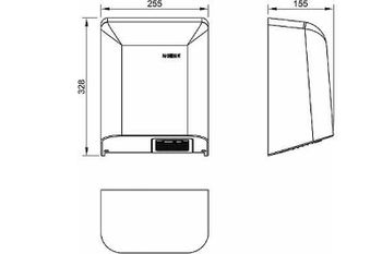 Сушилка для рук Nofer Big Flow 01451.S Матовая нержавеющая сталь — фото 3, Сушилки для рук