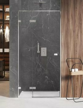 Душевая дверь New Trendy Avexa Chrome 110 L EXK-1447 профиль Хром стекло прозрачное — фото 2, Распашные душевые двери