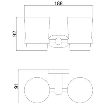 Стакан для зубных щеток Belz B900 B90008 двойной Хром — фото 2, Стаканы для зубных щеток