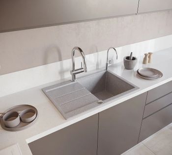 Кухонная мойка Domaci Бьелла DMC-25 GWS-25-310 Серая — фото 2, Кухонные мойки