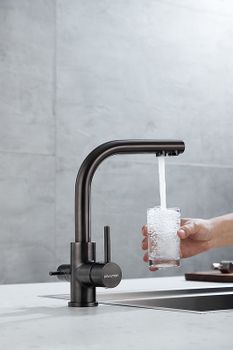 Смеситель для кухни Paulmark Essen Es213011-GM Вороненая сталь — фото 8, Смесители для кухни