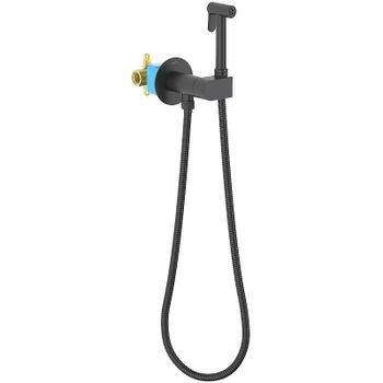 Гигиенический душ со смесителем Aquatek Оберон AQ1024MB Черный матовый — фото 1, Гигиенические души