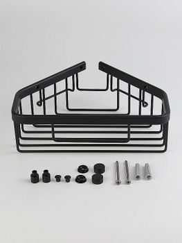 Полка корзина Sonia Contract 189847 угловая Черная матовая — фото 3, Полки для ванной и душа