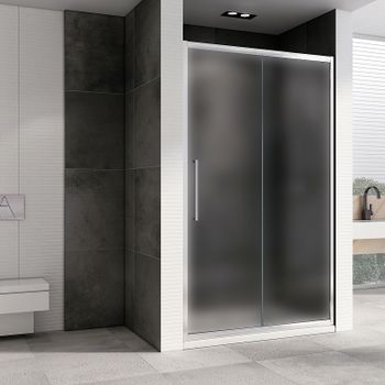 Душевая дверь Abber Schwarzer Diamant 160 AG30160MH профиль Хром стекло матовое — фото 1, Раздвижные душевые двери