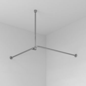 Карниз для ванны WasserKRAFT Dinkel 90x90 SC-469090 Хром — фото 4, Карнизы для ванной