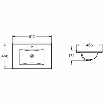 Раковина Vincea 80 VBS-13980MB Черная матовая — фото 2, Раковины встраиваемые сверху
