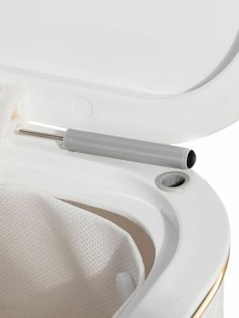 Корзина для белья Geralis PWH-S Punto Белая, кант Хром, большая — фото 3, Корзины для белья