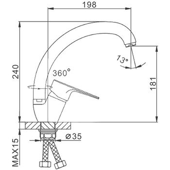 Смеситель для кухни Frap H702 F41702-B Хром — фото 2, Смесители для кухни