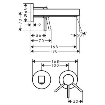 Смеситель для раковины Hansgrohe Finoris 76051670 Черный матовый — фото 3, Смесители для раковины